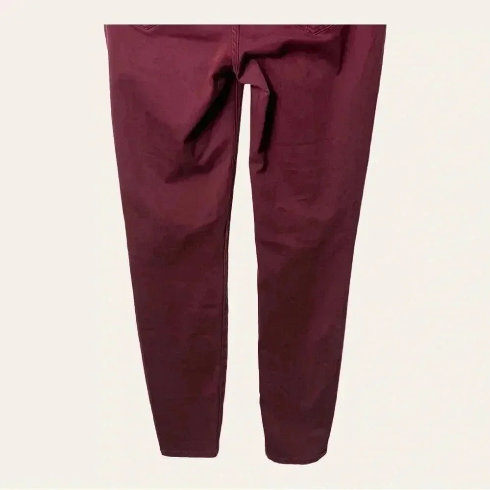 1145. Madewell HI RISE SKINNY SKINNY DENIM‎ JEANS BURGUNDY IN COLOR SIZE 26